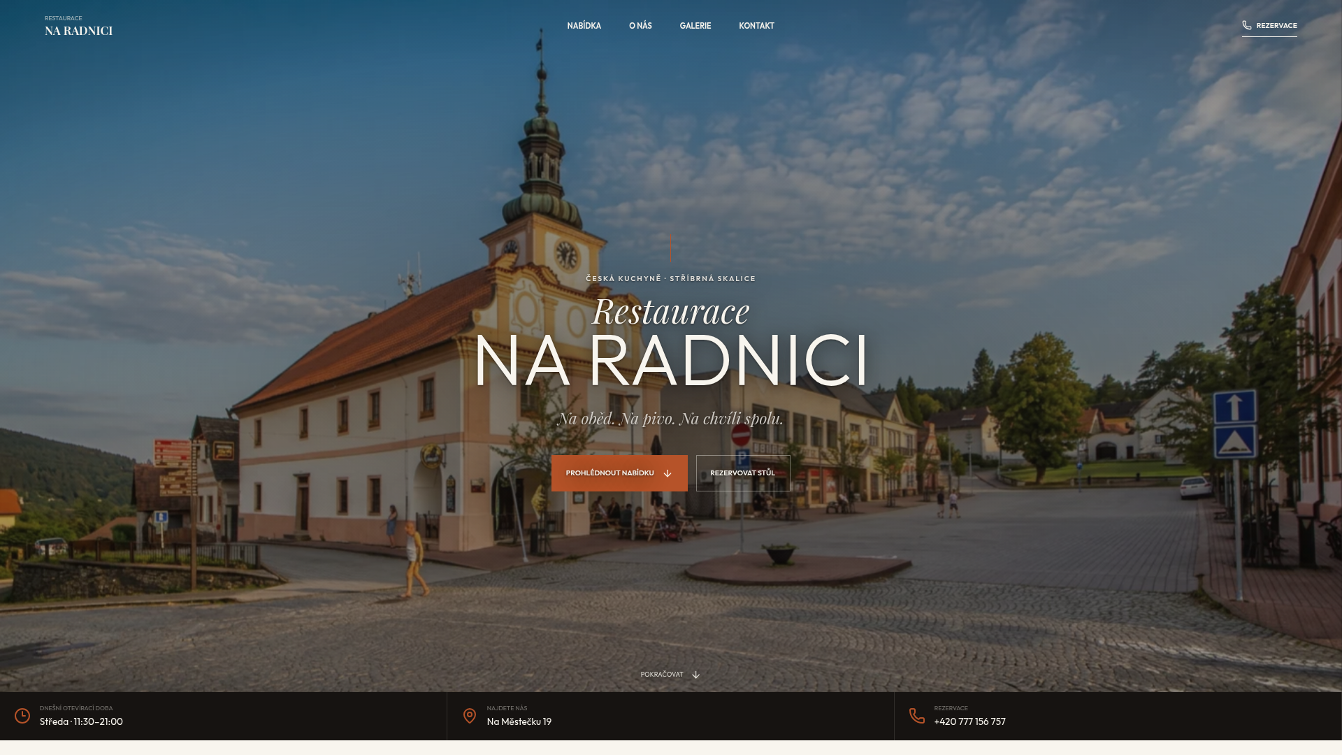 Náhled webu Restaurace Na Radnici