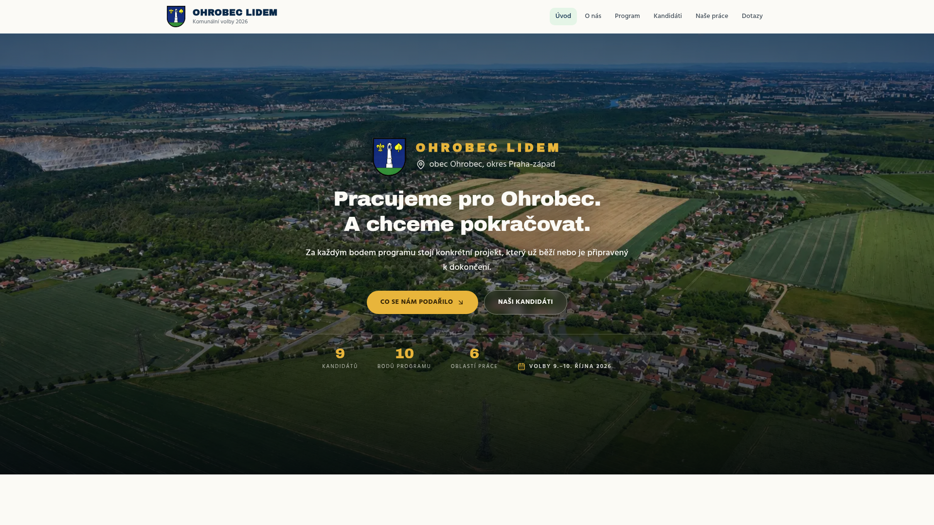Náhled webu Ohrobec Lidem